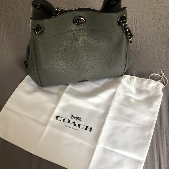 coach edie turnlock heather grey
